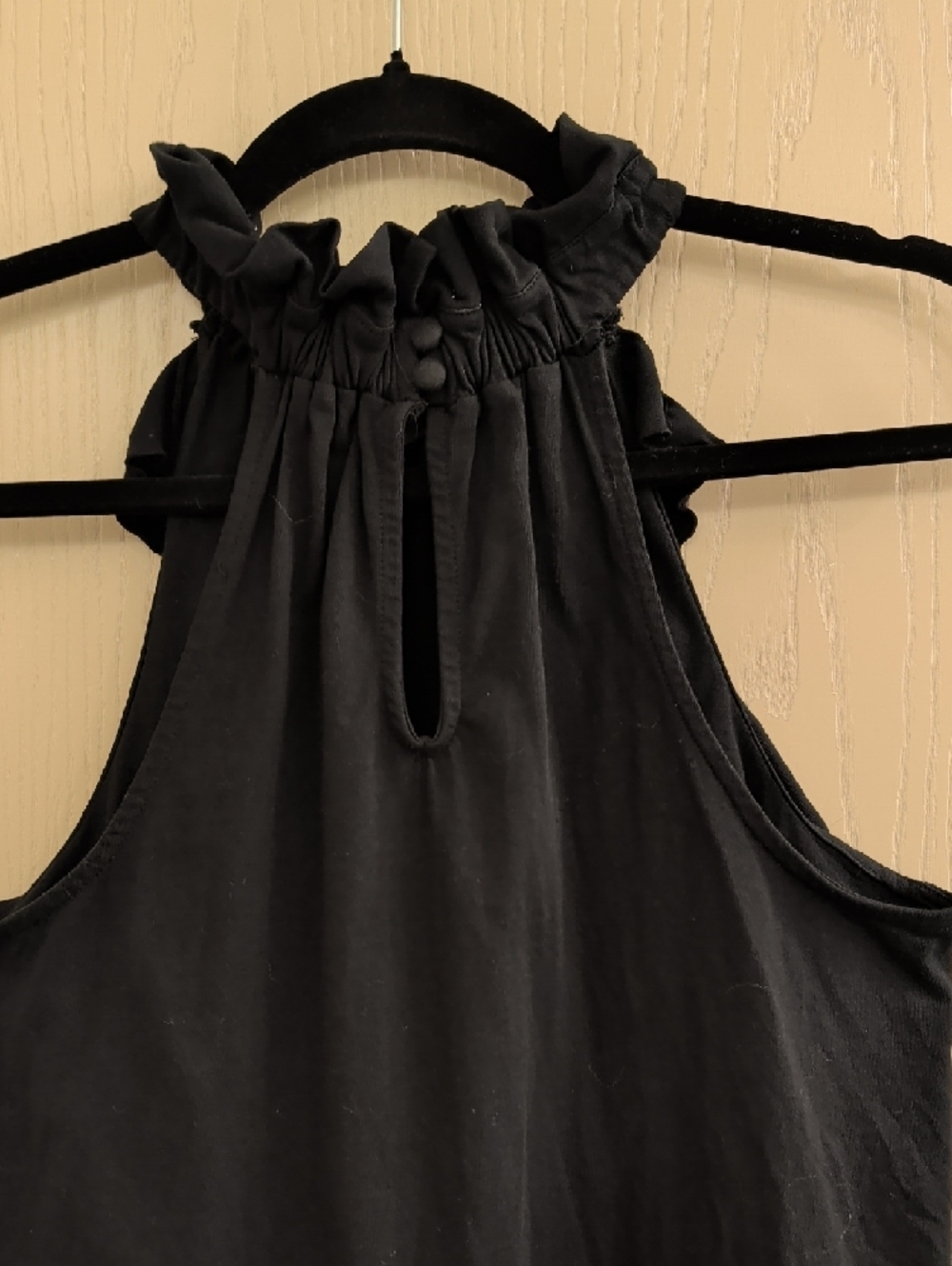 I.N.C. International Concepts Black Ruffle Halter Tank Top - 100% Cotton  Size M - Picture 4 of 6